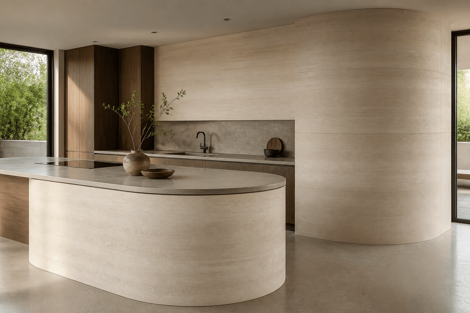 Flexible stone architectural application